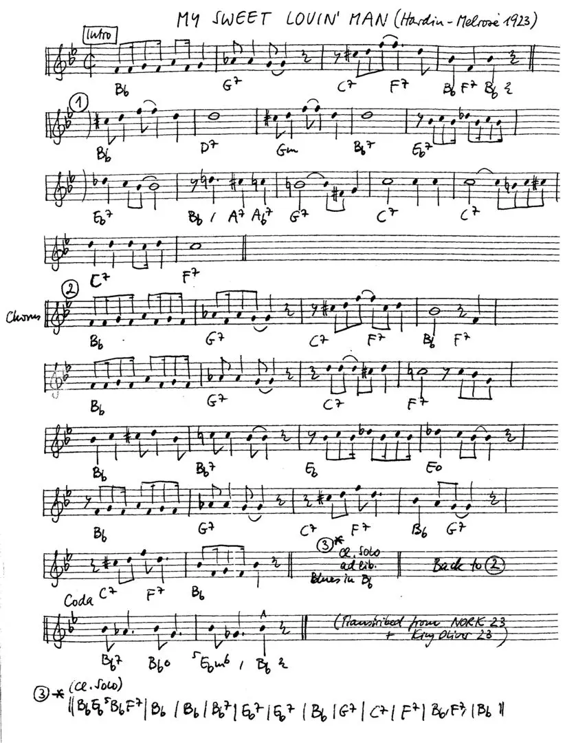 my sweet lovin' man partition gratuite - Offerte par The Jungle Jazz Band